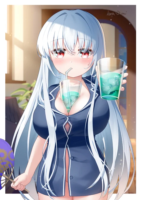 「暑いね…飲む?」