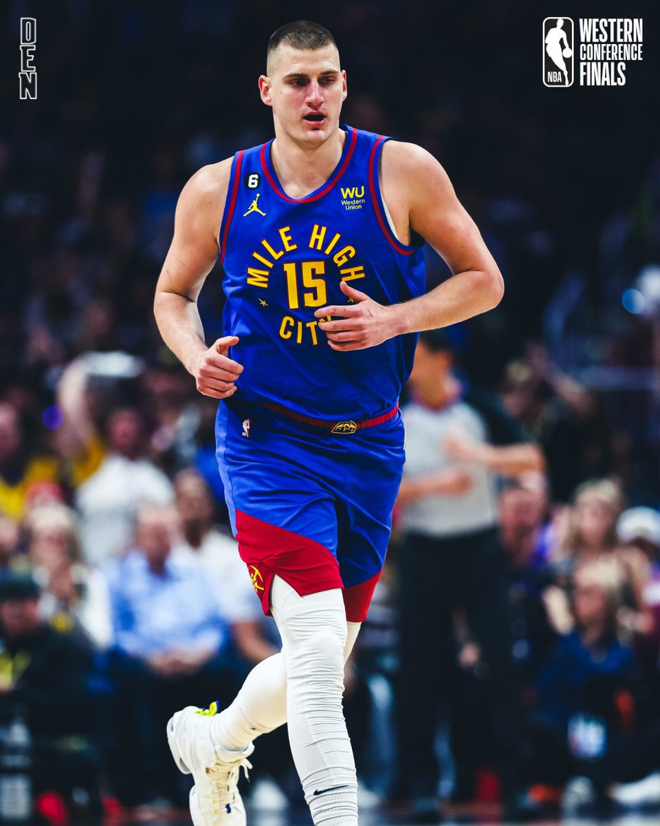 nuggets's tweet photo. A triple-double in 26 minutes in the Western Conference Finals... 

23 PTS 
17 REB 
11 AST https://t.co/PpGPTcrsWe