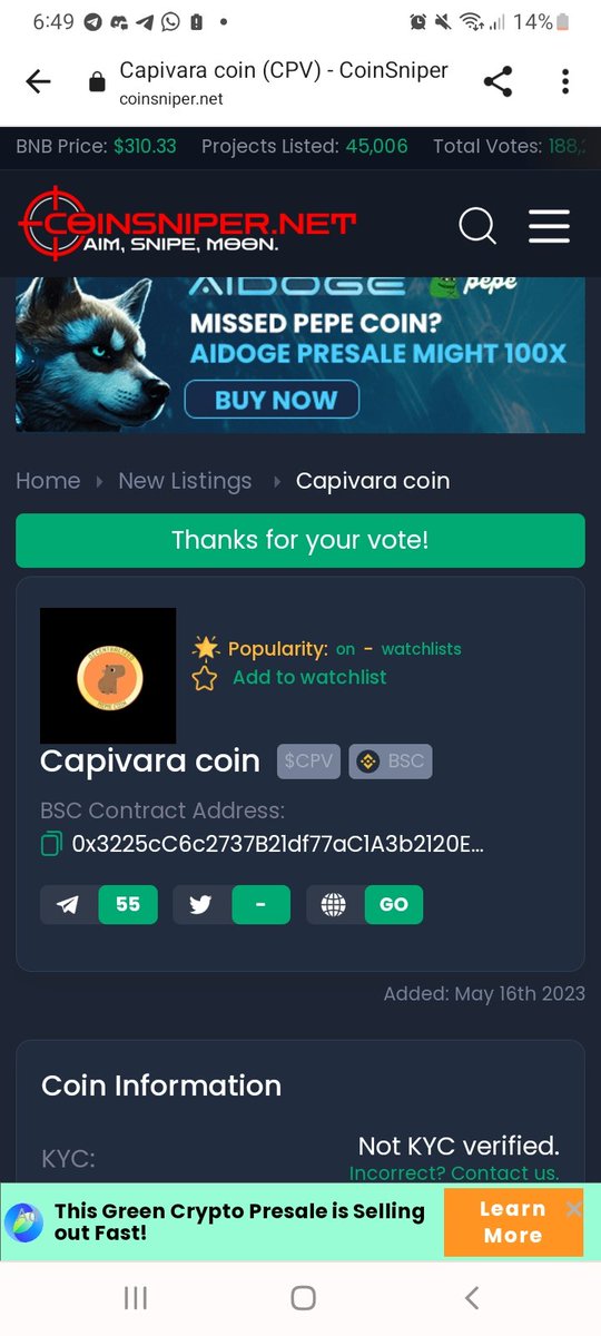 capivaracoin_'s tweet photo. Votem para Capivaracoin, ser listada em @coinsniper_net precisamos da sua ajuda, para sermos listados! https://t.co/1VqjxSt1yh 
#bnb #nfts #100x #pepe #memecoin https://t.co/RM4pVbjhVX
