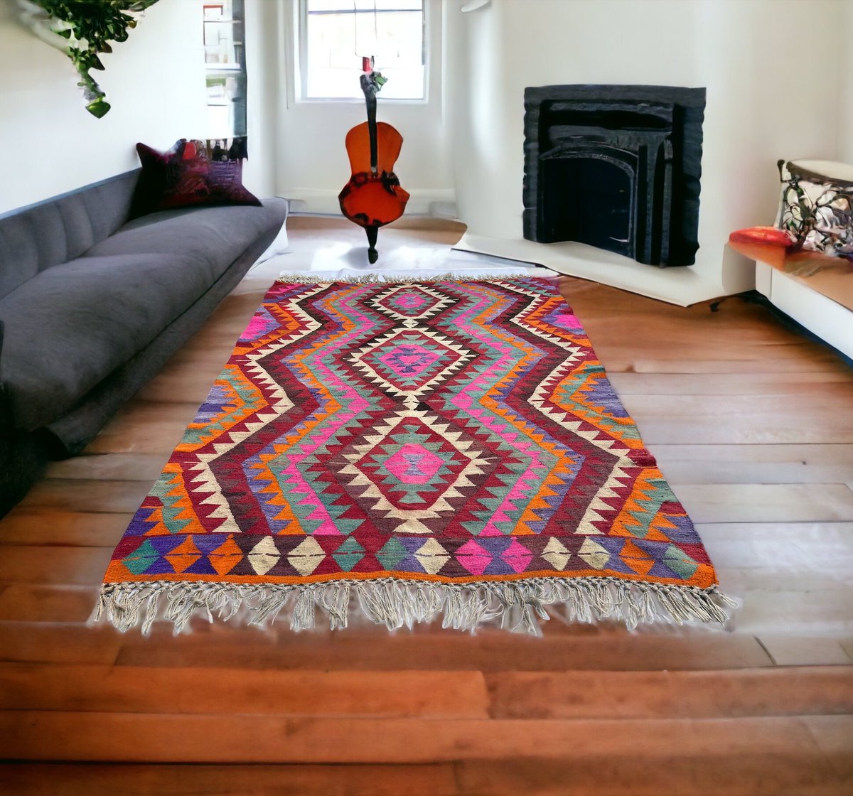 23HomeDesign's tweet image. Vintage Turkish Kilim Rug  ,  230 x 180 cm