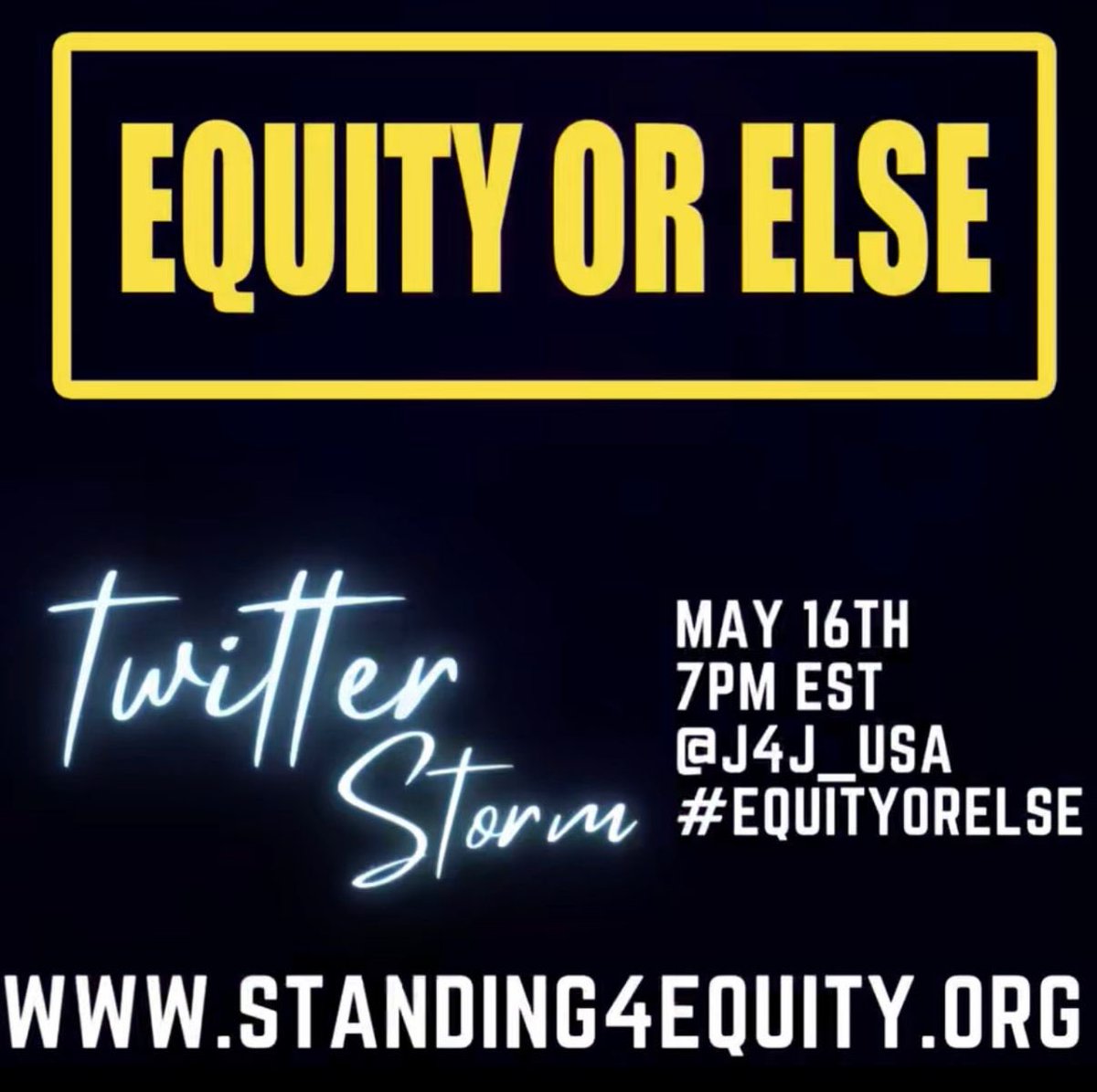 Reclaim Our Schools (@reclaimourschls) on Twitter photo Looking forward to joining the <a href="/J4J_USA/">Journey For Justice Alliance</a> #EquityOrElse Twitter Storm, tonight at 7pm!
How to see you there! Looking forward to joining the <a href="/J4J_USA/">Journey For Justice Alliance</a> #EquityOrElse Twitter Storm, tonight at 7pm!
How to see you there!