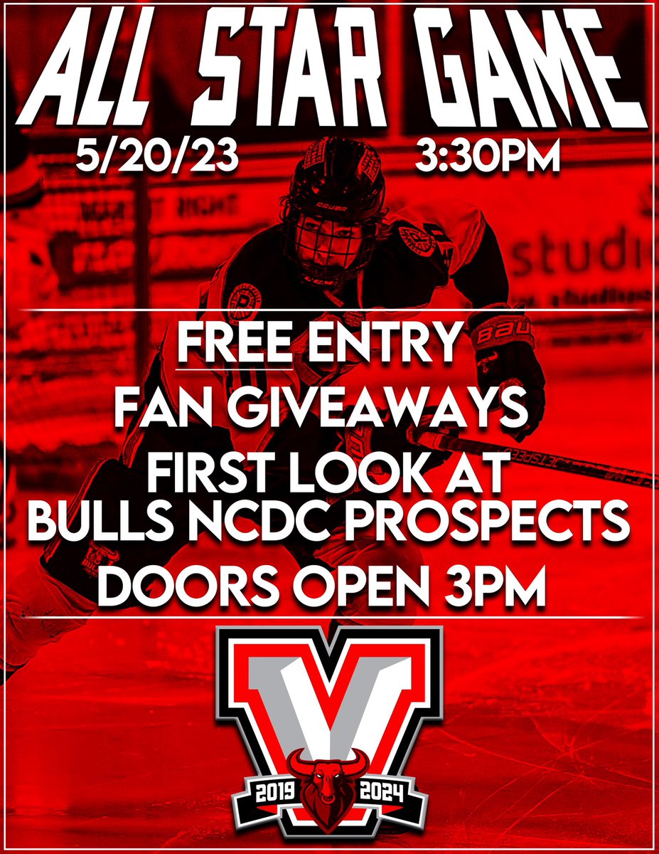 BULLS FANS! 
Hockey is coming back to Pueblo this weekend as the Bulls will host our first Prospect camp. 
On Saturday May 20th at 3:30pm we will have our All Star game for camp! 

ENTRY FOR FANS IS FREE