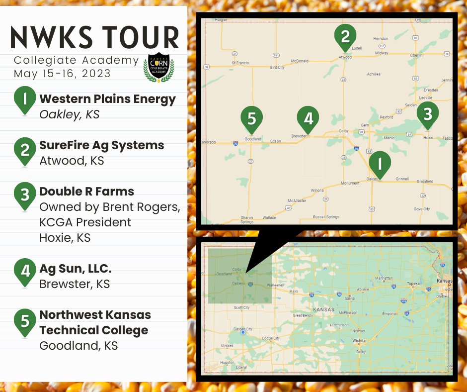 kscorn's tweet photo. It's been a knowledge-packed two days for Class 6 of the Kansas Corn Collegiate Academy as they completed an ag industry tour in northwest Kansas this week! Thank you to everyone who took the time to help out with our tour. #kscorn #cornacademy #ksag #nwks #corn https://t.co/gavFLg13GY