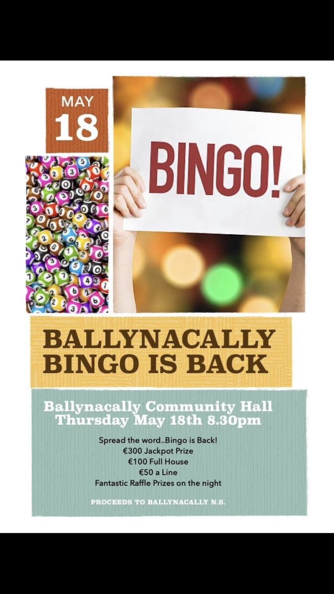 ballynacally_'s tweet photo. Only 2 more sleeps !! 😅 
Fundraiser for our National School.. Please support.. 🤗 https://t.co/lm1r9N728Y