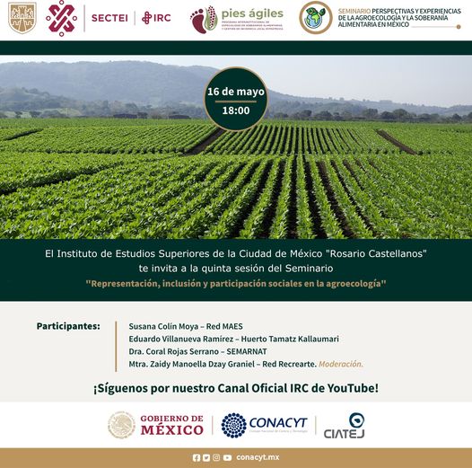 UNRCastellanos's tweet photo. 📢 ¡HOY! 📢
Te invitamos a la quinta sesión del Seminario "Representación, inclusión y participación social en la agroecología". 🍎🥕🌽🍏
Comenzamos en punto de las 18:00 hrs. 🕐
¡No te lo pierdas! 👇🏼👇🏽
https://t.co/1TkcO0Kk2U
#OrgulloIRC https://t.co/DiaQlIUUp2