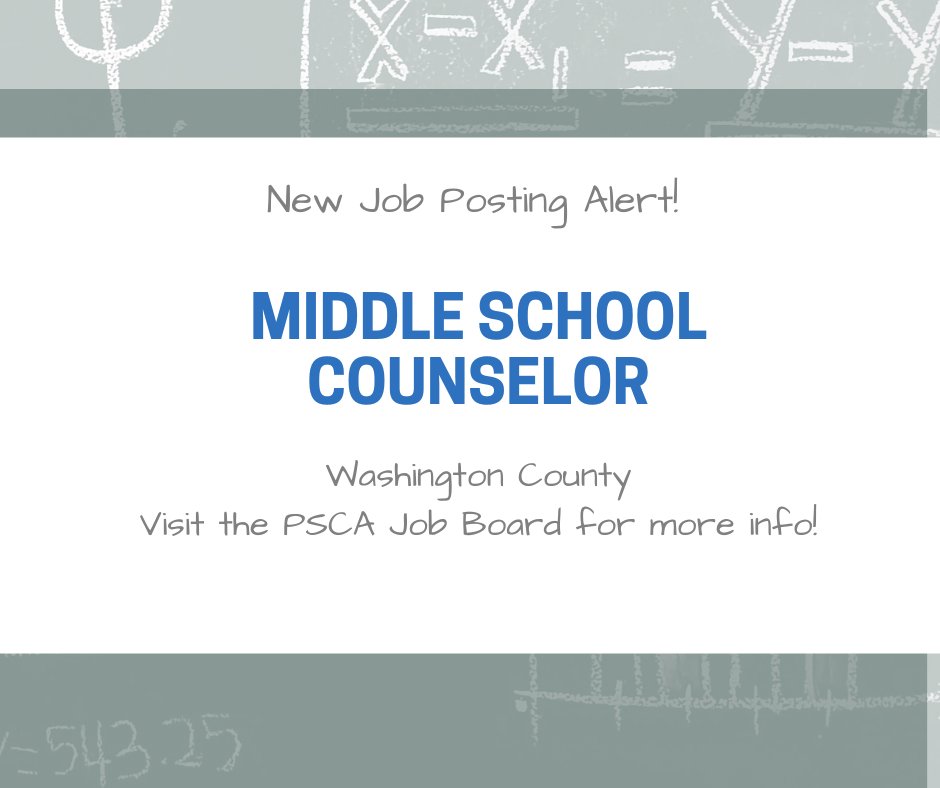 Visit our website to check out the newest job board posts! paschoolcounselor.org/job-postings