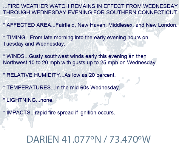 CT_StormWatcher's tweet photo. Local Weather Alert: Red flag warning remains in effect until 8 pm edt this evening for southern connecticut https://t.co/eUpgX3BMw8