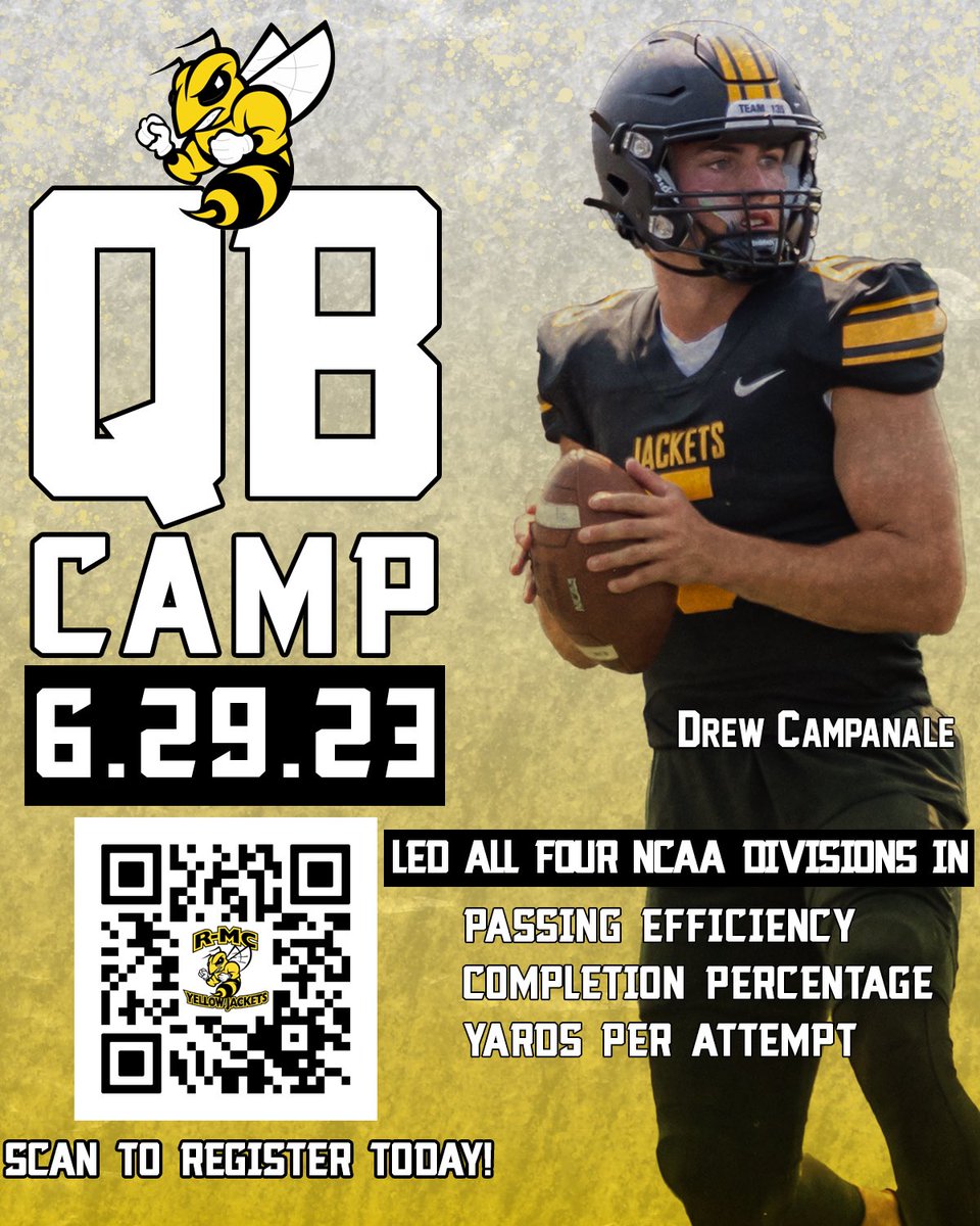 If you’re a QB looking to take your game to the next level, scan the QR code, register, and start planning your trip to Ashland, VA 🚂

June 29th is an opportunity to receive one on one coaching from head coach Pedro Arruza and staff. 

Come work on your craft in the COTU 🏈