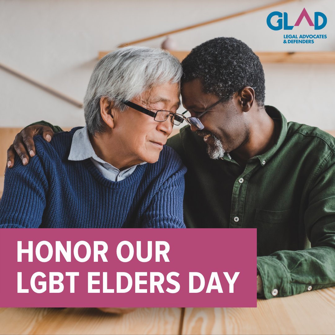 GLADLaw's tweet image. On #LGBTEldersday, we celebrate the tremendous impact of trailblazing LGBT elders. The rights we have today are because of them. We have a responsibility to protect their gains and keep us from moving backward in a time of coordinated attacks on our community&apos;s rights.