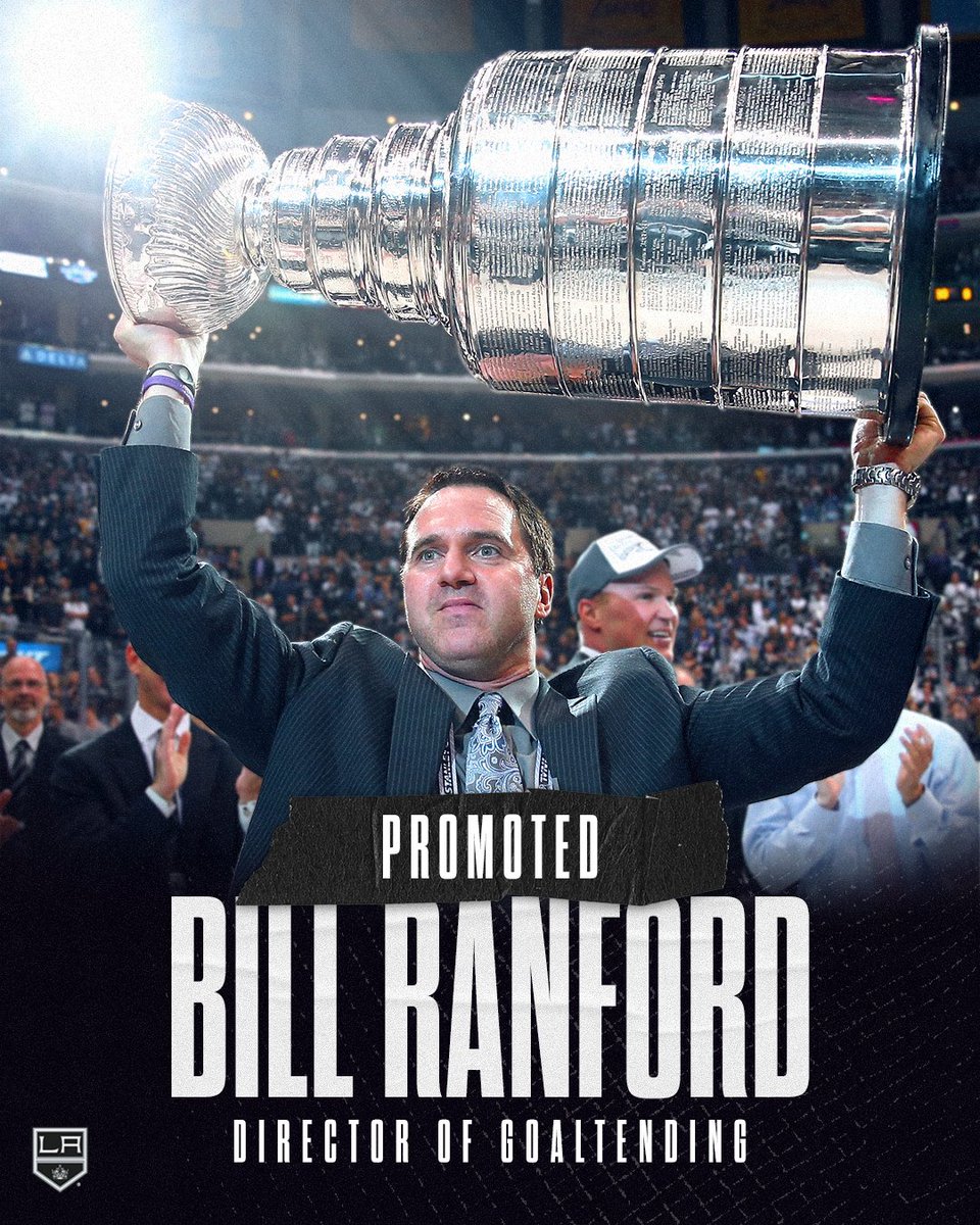 LAKings's tweet photo. We've promoted Bill Ranford to Director of Goaltending after serving the last 17 years as Goaltending coach.
📝 https://t.co/EUrqbGKL5G
#GoKingsGo https://t.co/apX1up3yQh