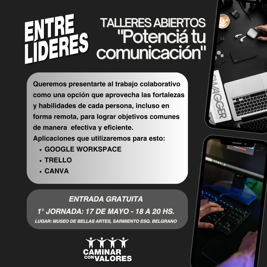 Link de inscripción: lnkd.in/dP69f-UA

Te esperamos ! 

#osc #voluntariado #talleresabiertos #trabajocolaborativo #aplicacionesmoviles #tutorial #googleworkspace #trello #salta #saltacapital