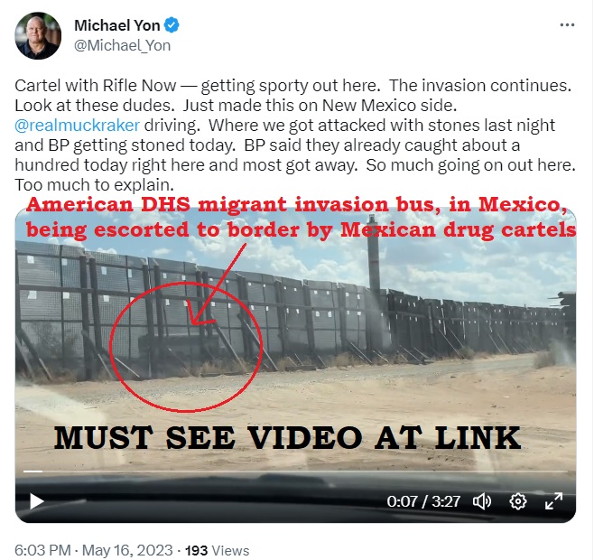 ARE YOU GETTING IT YET?
Our traitor DHS is running buses full of illegal migrants FROM MEXICO into New Mexico to YourTown, USA.

Your replacements are on the way.
And YOU are paying for it....SUCKER!
Video at link.
#TreasonInvasion

twitter.com/Michael_Yon/st…