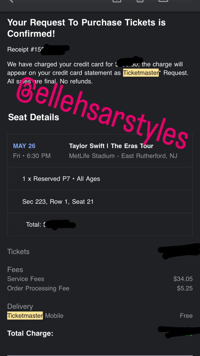 ellehsarstyles's tweet photo. hi!! 🫧 i’m selling my ticket for taylor swift the eras tour in metlife stadium on 5/26. it’s one ticket for section 223, row 1, seat 21. it’s a really good seat but unfortunately i won’t be able to attend the concert so i have to sell it. please dm me if you’re interested :) https://t.co/Htji07qZBT