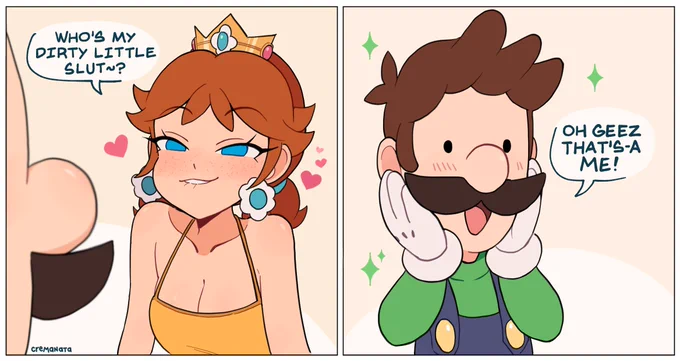 drawing silly luigi/daisy content and cartoon girlies 