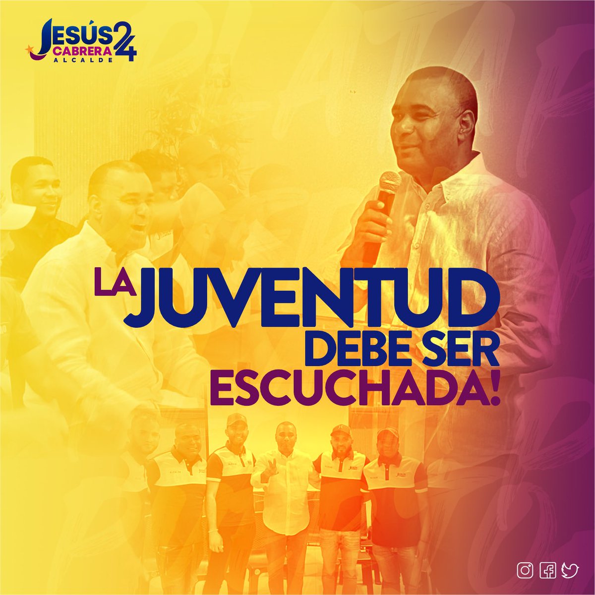 JesusCabreraPP's tweet photo. Escucho las voces y las aspiraciones de nuestra juventud. Prometo ser su aliado y trabajar incansablemente para crear las condiciones ideales que les permitan avanzar y alcanzar sus sueños. 

¡Avancemos Juntos! 

#juventudcabrerista #jesusalcalde #puertoplata https://t.co/9UwttAVQDY