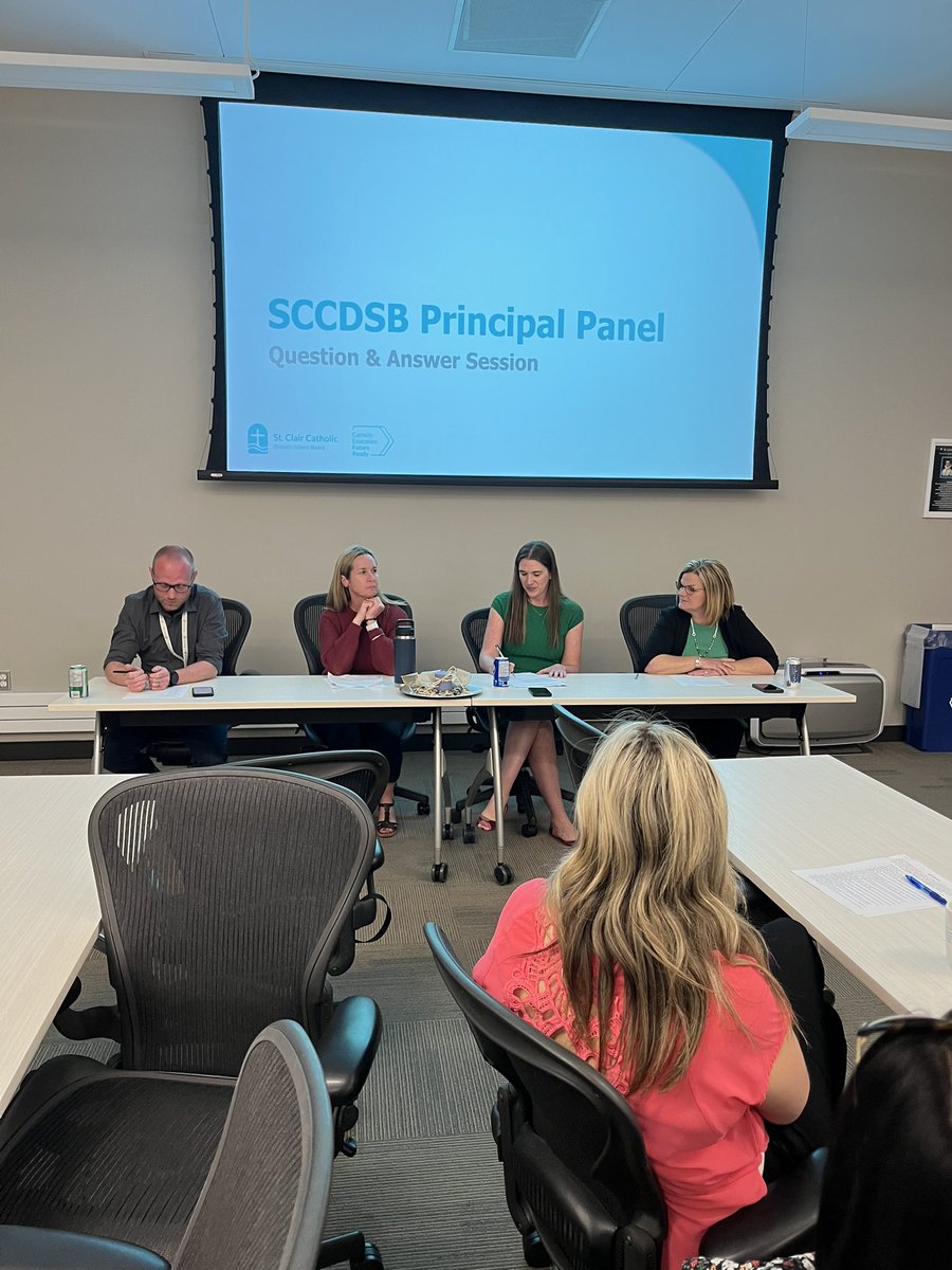 LLCallaghan's tweet photo. Our panel sharing their experiences as leaders to inspire future leaders- so proud! #sccdsb https://t.co/7KVGPtJzsv