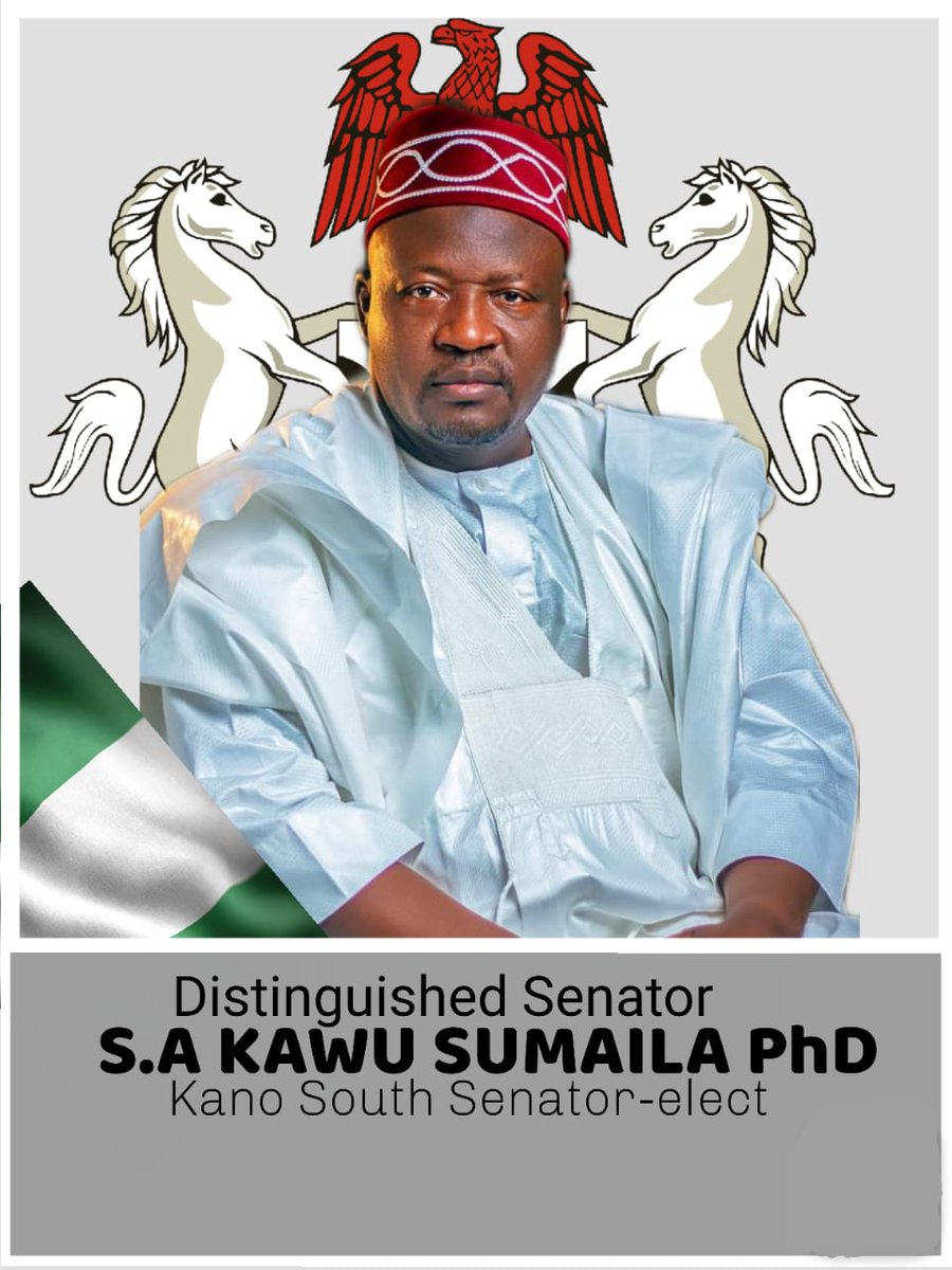 mfasumaila's tweet photo. A MAN OF INTEGRITY WITH HEART OF GOLD
Distinguished Senator S.A Kawu Sumaila PhD, will surely work for Kano South and brings more changes to the zone entire, He's going to restructed the senatorial district by God willing.. @SAKawusumaila https://t.co/rlDDkiOL8g
