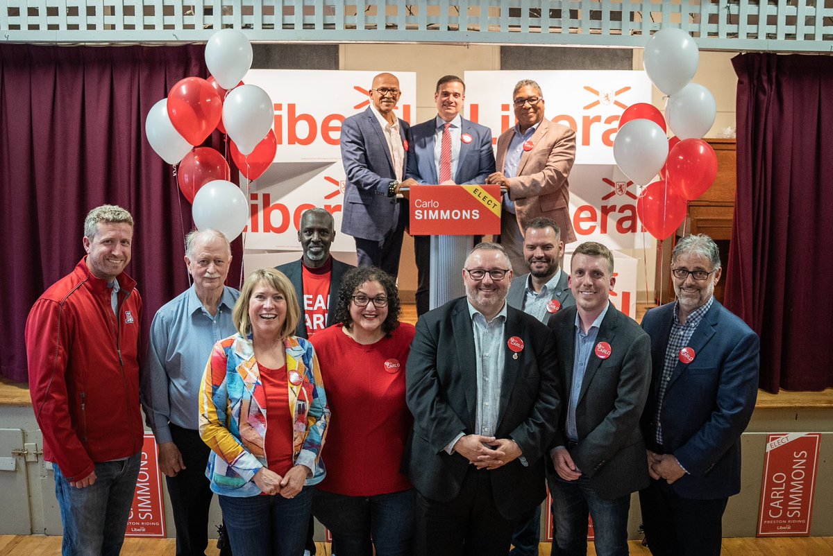An incredible event to announce an incredible candidate! Carlo Simmons is a community leader who has a passion for the Preston Riding - where he grew up, worked and volunteered his whole life. <a href="/Vote4Carlo/">Carlo Simmons</a> is the next strong voice to represent both the party and his community.
