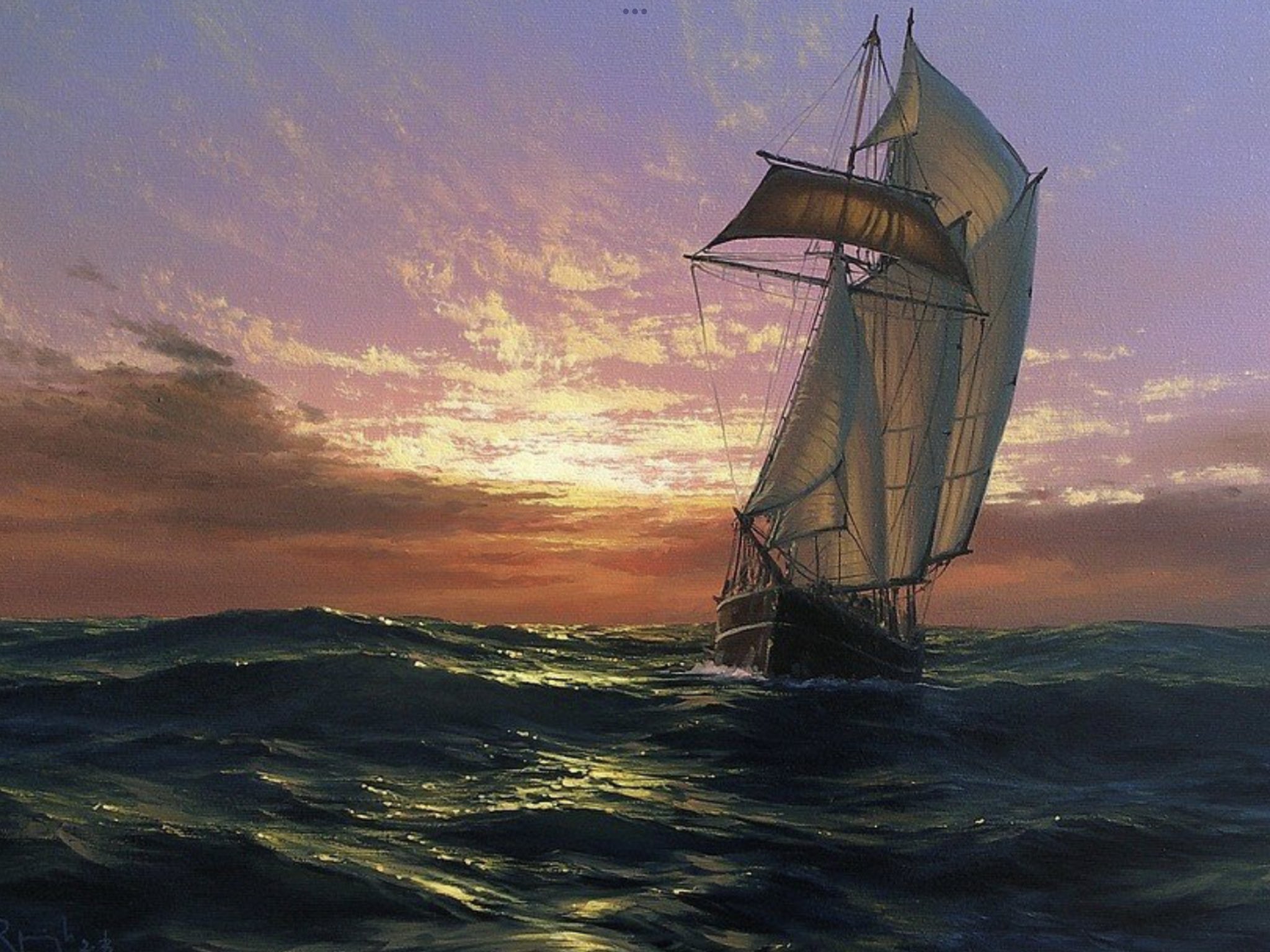 художник рисует море