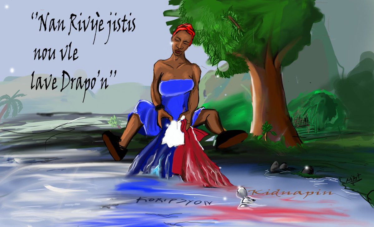 JacksonvilAcha1's tweet photo. Nou 
 se yon pep ki gen jèvrenn ,senbol ak egzanp  libete ,Dapo'n fe konnen esperans ak kapasite ,poutan nasyon ap peze anba maltretans sila ki ta dwe pwotektè ,san ye kom pep vin flou devan lot nasyon ,nou stil bezwen lave ko nou nan rivye la jistis ,rivye ki leve nasyon yo . https://t.co/FcFW7Ji42W