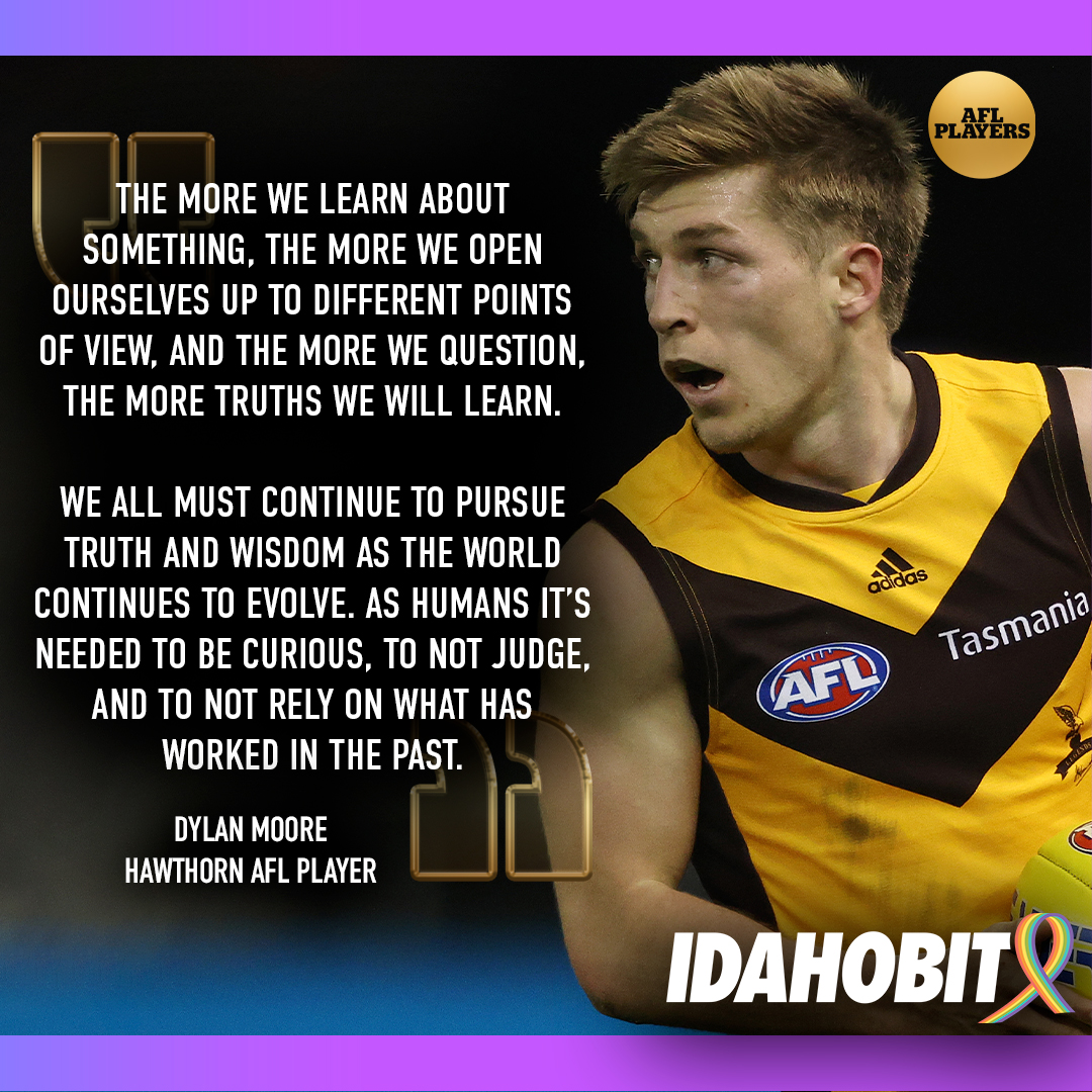 This IDAHOBIT day, our players are united against homophobia, biphobia, interphobia, and transphobia. 

Together, we stand for inclusivity, respect, and acceptance both on and off the field.

For more information and resources, visit proud2play.org.au/resources 🔗