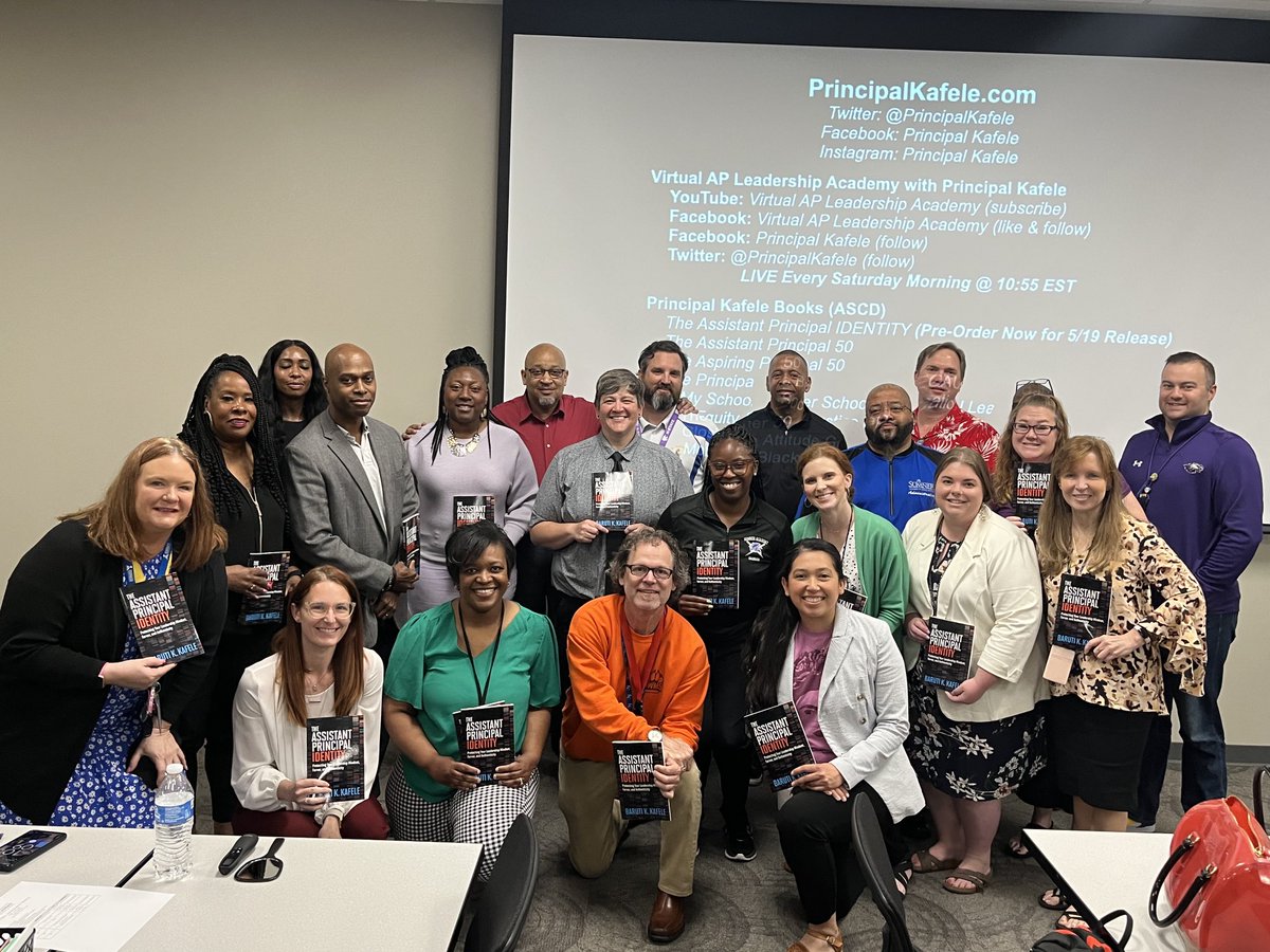 Totally surprised our ⁦<a href="/kckschools/">Kansas City, Kansas Public Schools</a>⁩ Asst. Principals today by bringing in the 🐐 ⁦⁦<a href="/PrincipalKafele/">Principal Kafele</a>⁩ to discuss school leadership and each AP received a copy of his latest book. ⁦<a href="/astubblefield7/">Anna Stubblefield</a>⁩ ⁦<a href="/JudithC1908/">Judith Campbell, Ph.D.</a>⁩