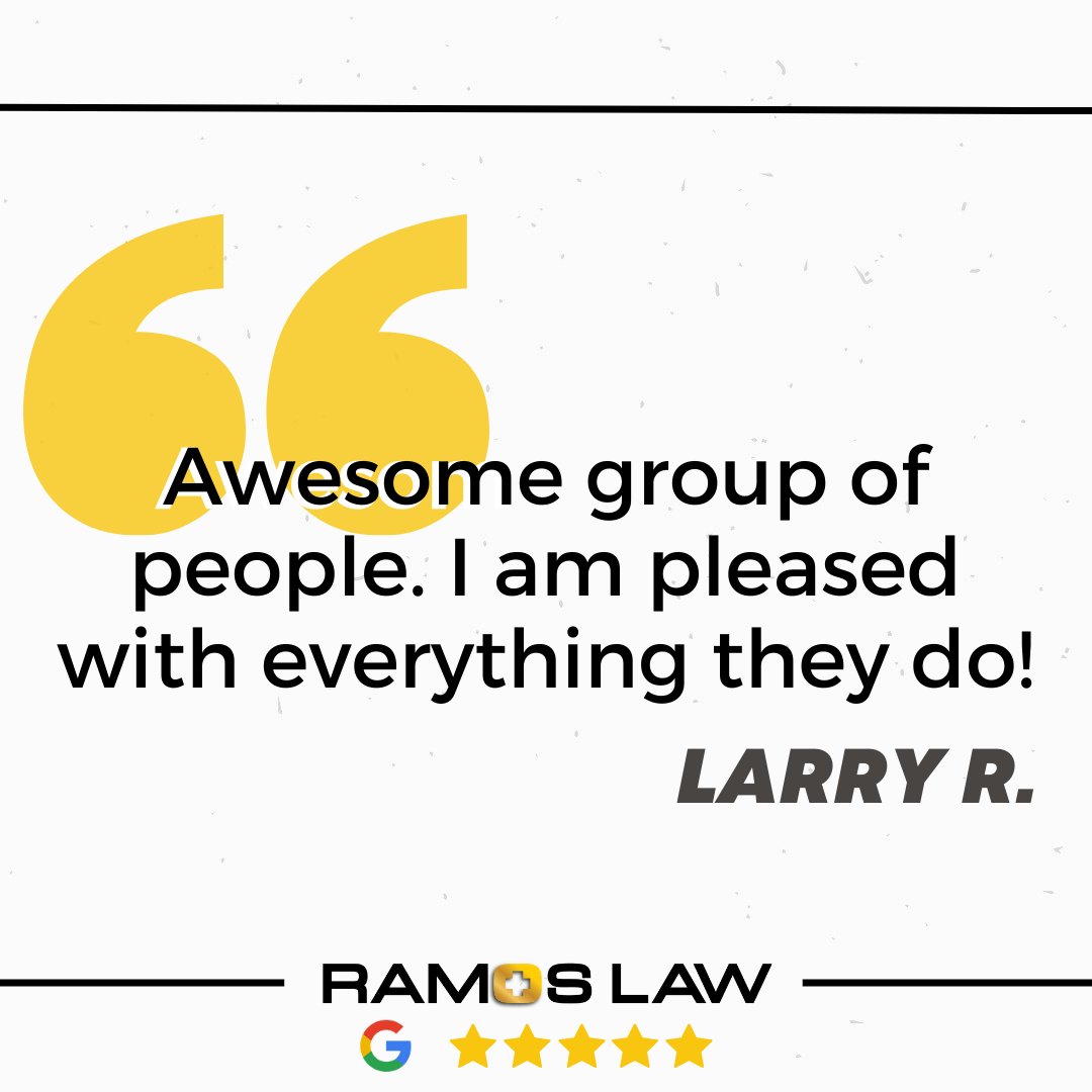 TheRamosLawFirm's tweet image. We think you&apos;re awesome, Larry! It means a lot to us that we&apos;ve met and exceeded your expectations 🌟
#testimonialtuesday #clientexperience #awesomeclients #expectations #aboveandbeyond #personalinjurylaw #lawfirm