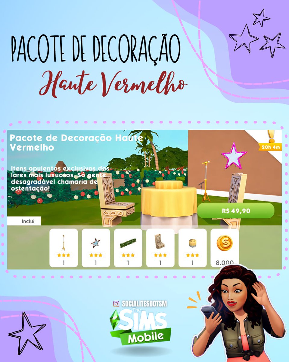 Socialitesdotsm's tweet photo. Você também pode conferir as cores dos itens do pack aqui neste tweet. 1/2 https://t.co/nmg8r1jVjV