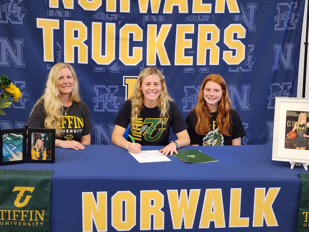 NHSTruckers's tweet photo. Summer Moehlman signs her letter of intent to continue her education and play basketball at Tiffin University! Congratulations Summer! https://t.co/FpKFKiLS4A