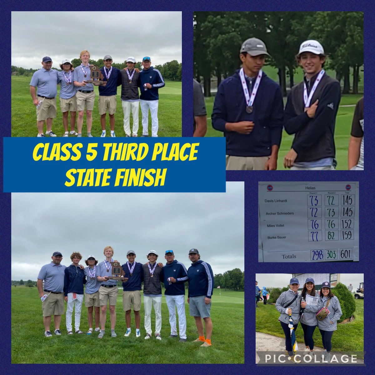 Third Place team finish at Class 5 State Tournament with Davis Linhardt &amp; Archer Schnieders tying for 7th Place and earning All State honors. #SaderStrong