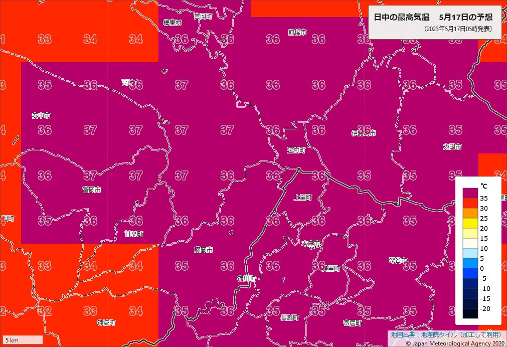今日17日は関東と東海で最高気温35℃以上の猛暑日となる地域がある。