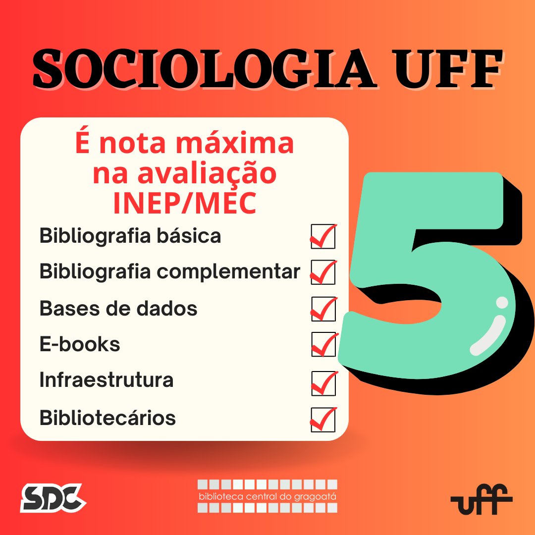 bcguff's tweet photo. As parcerias de cursos com a BCG sempre rendem bons frutos!!

📝O Curso de Sociologia da @uff_br recebeu o conceito máximo (cinco), na avaliação do INEP/MEC!! https://t.co/IJK71d3CXr