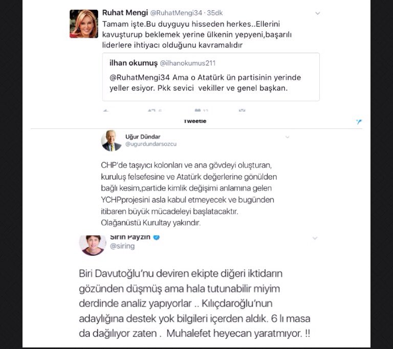 mraterenler's tweet photo. 6- Birer paylaşım da kendisini " Türkiye'nin en güvenilir kişisi " olarak anons ettiren ve bununla da gururlanan #UğurDündar #RuhatMengi ve @siring den gelsin. Bakalım bunların CHP ve Kılıçdaroğlu na " katkıları " nasıl ve ne kadar "olmuştur!" Bunu da sizler değerlendiriniz! https://t.co/qYKA3vSk5b