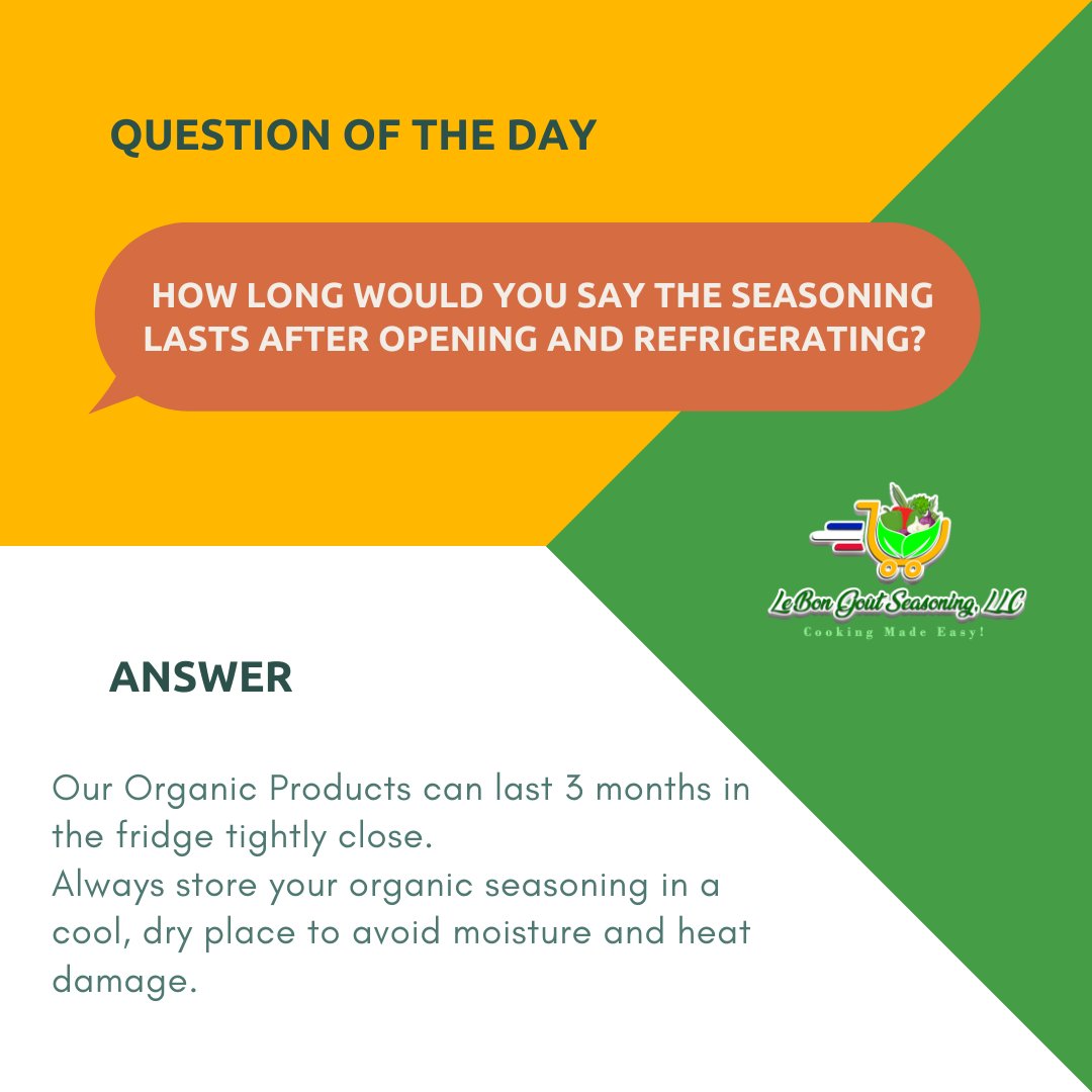 Do you know how long our organic seasonings last after opening and refrigerating? Find out now! 
We go LIVE ONLINE on June 1st at 12PM EST #seasoningshelflife #preservationtips  #storagehacks  #smallbusiness #lebongoutseasoning #newyork  #freshingredients  #organicspices #momboss