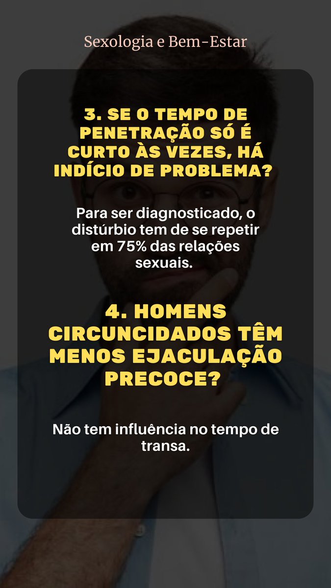 sexologiaBE's tweet photo. Ejaculação Precoce: 10 perguntas e respostas https://t.co/Lh3bQPTOMd