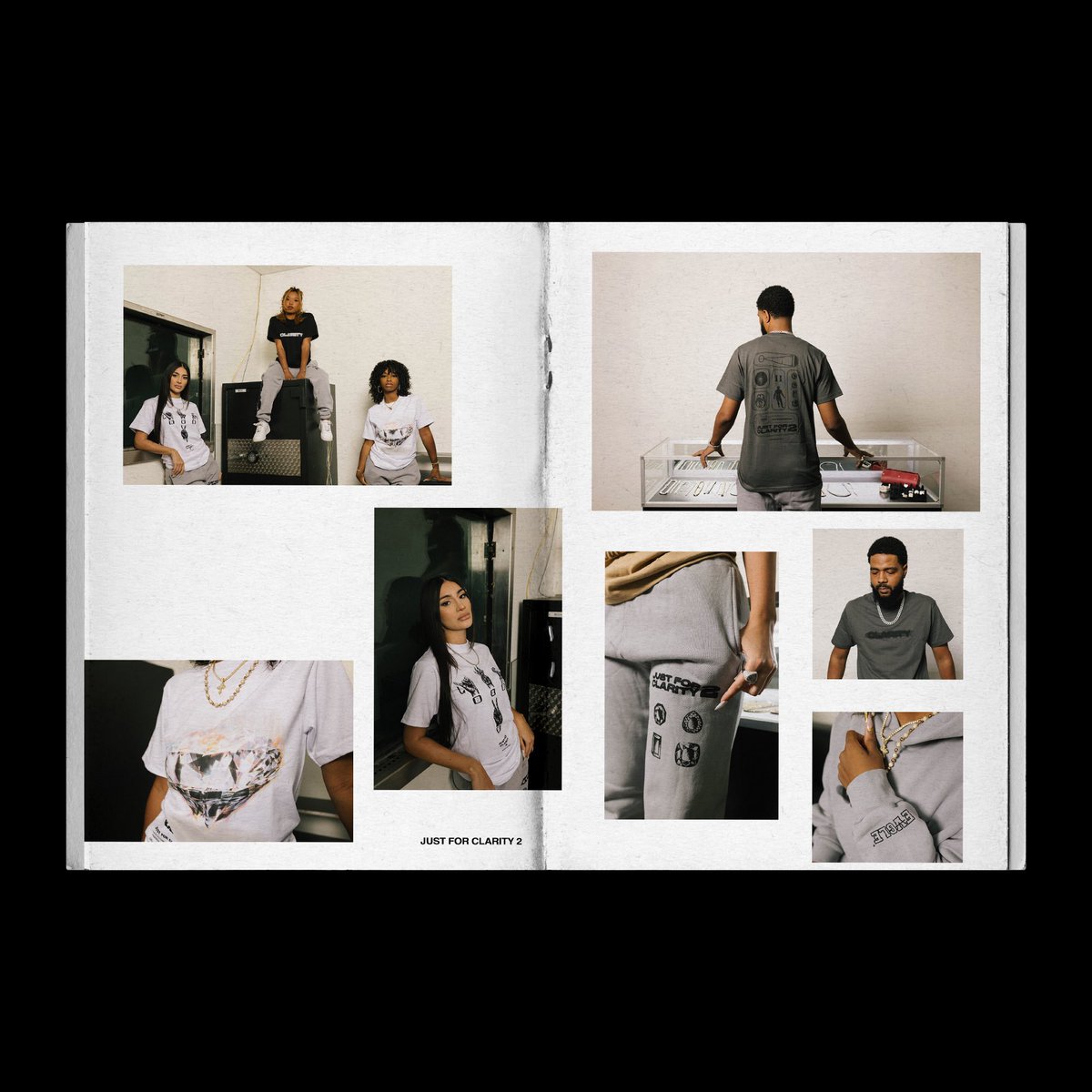 EVGLE_'s tweet photo. Just For Clarity 2 Merch Lookbook 💎🦅. Shop the collection now on https://t.co/xZvnlBoGuE! #JFC2 https://t.co/5aklFN8ykK