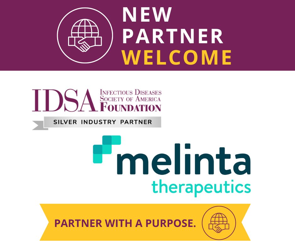 IDSAFoundation's tweet image. The IDSA Foundation is proud to welcome a new Silver Level Industry Partner, @melinta. Together we look forward to furthering our mission of eliminating infectious diseases worldwide!

#WeAreID #InfectiousDiseases #PartnerwithaPurpose #melinta