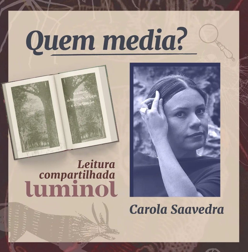 ed_incompleta's tweet photo. A leitura compartilhada do "Luminol" está chegando ao fim. Dia 20/05 será o último encontro. Bora? Para se inscrever, acesse https://t.co/NSaRllQFPd https://t.co/HuoLyeVSNC