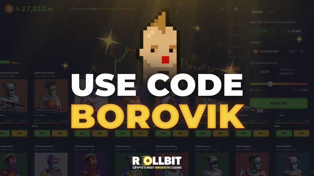 3orovik's tweet image. Happy to announce I have officially partnered with @rollbitcom
They’re a versatile platform which includes crypto & nfts. Who’s ready for some crazy screenshots 👀
rollbit.com/referral/borov…