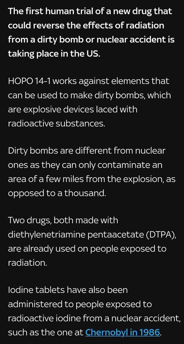 tek_nikel54's tweet photo. 🗞️ #First #humantrial of #antidote for #effects of #dirtybomb #radiation or #nuclearaccident #begins. #HOPO14-1. #USA #spends $290m on #antiradiationdrugs after #Putin #increases #nuclearthreats🌹
📽️ https://t.co/ZEEKc7xufO
#IdiotnWitch🧹
https://t.co/7bIzNdOEGb https://t.co/DDf03iFDnG