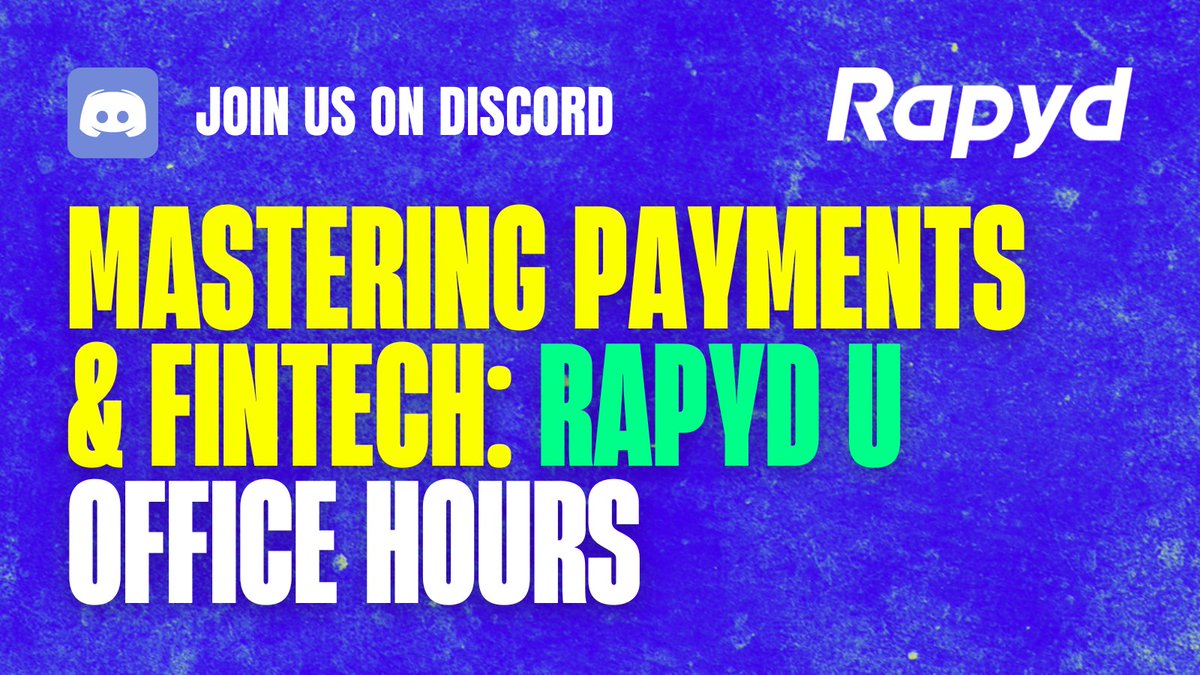 RapydDevs's tweet photo. 📣 Join us on Discord to learn about the Developer Community and connect to Rapyd API using CURL. Seamlessly integrate with the Rapyd Client Portal and explore Rapyd Collect, Disburse, and Wallet APIs. May 25, 6p GMT https://t.co/WL7EdxdXQT
#RapydAPI #fintech #RapydU #LiveStream https://t.co/jfu3D39CkU