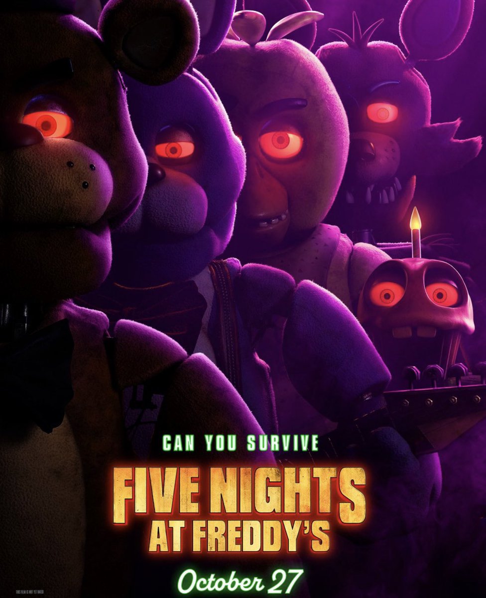 Five Nights at Freddy’s official movie poster just dropped! October 27th you know where I’ll be at opening night! #FNAFMovie #fnaf #fnafmovieposter