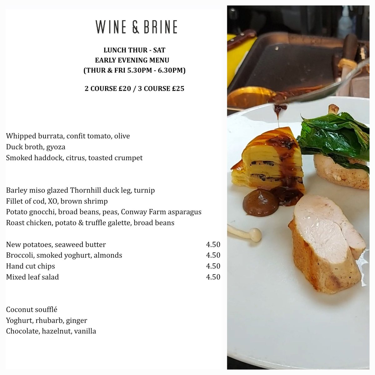 Serving from Thur at noon.....a la carte also available