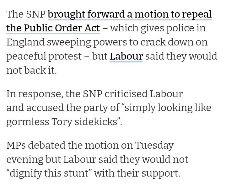 A Party who govern a devolved nation table a motion to help protect English citizens rights. Labour call it 'a stunt'. if you are planning to vote Labour then do it but don't try to ease your conscience by claiming to be 'progressive'. you are Right Wing.