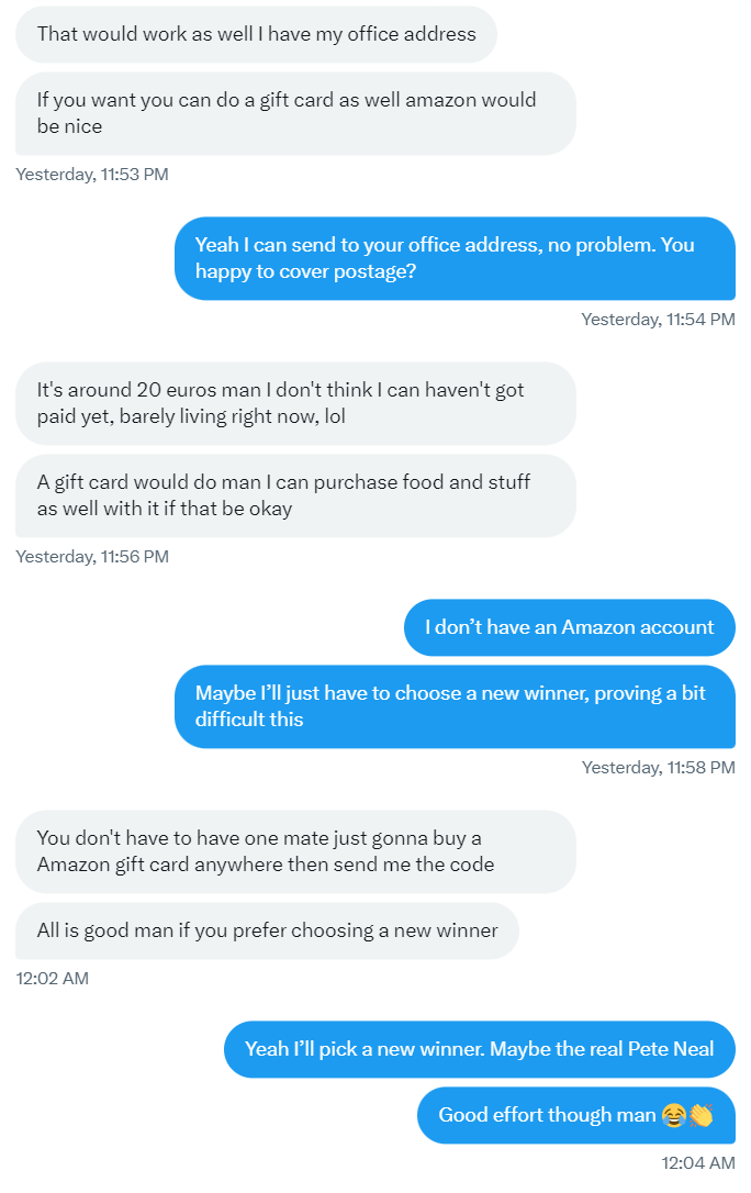 TheValueManVIP's tweet photo. 📚 A short story.. the end!
#Giveaway #Scammer #TuesdayNightFun #Blocked https://t.co/i86zhHGK2l