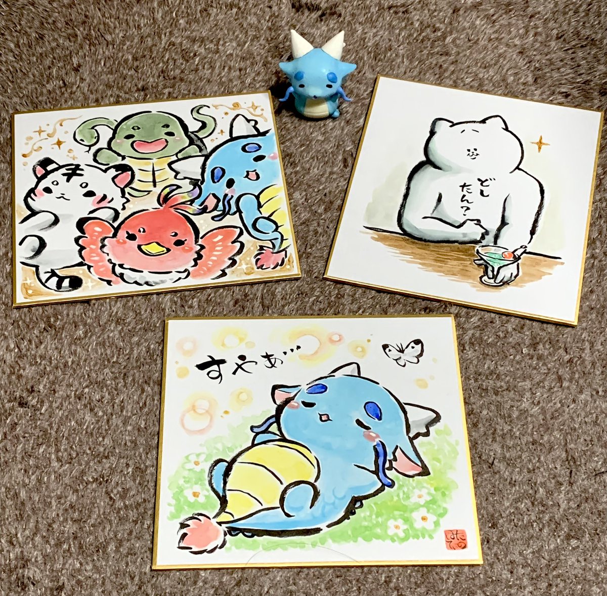 デザフェス用の手描き色紙、随時増えております🐉 #デザフェス #デザインフェスタ57 #Designfesta