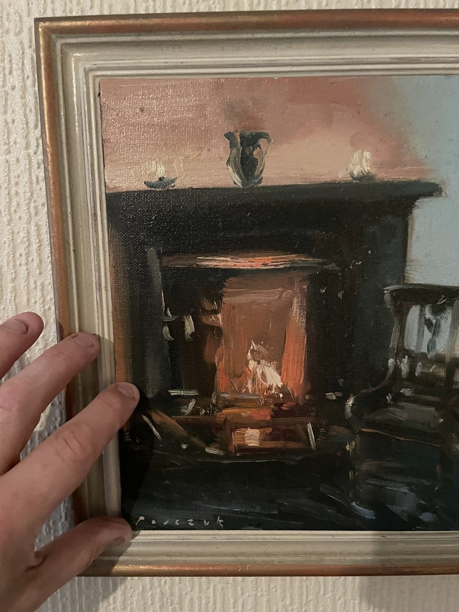 Choosing a style of frame for this beautiful painting by <a href="/dominicparczuk/">Dominic Parczuk</a> …it’s been on my ‘to do’ list for ages… I think I’ll try more in the framing shop 🤔