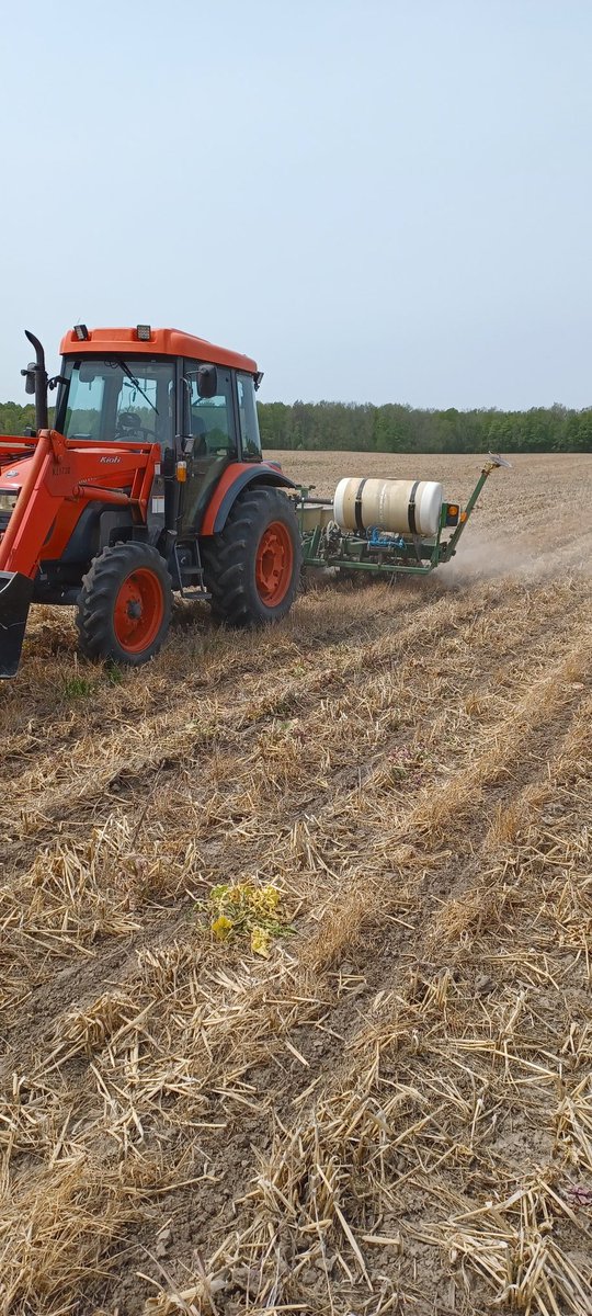 Gr8 afternoon with @KaylaSt41621379 and @murdoch_steph planting @PRIDESeeds corn plot in Ilderton. BIG THANKS to Rotherfield Farms for making things run smoooothly! #striptill #soilmoisture #soilhealth #bigyields