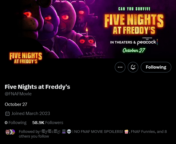FNAF Movie Countdown tweet media