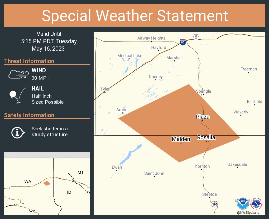 NWS Spokane on Twitter "A special weather statement has been issued